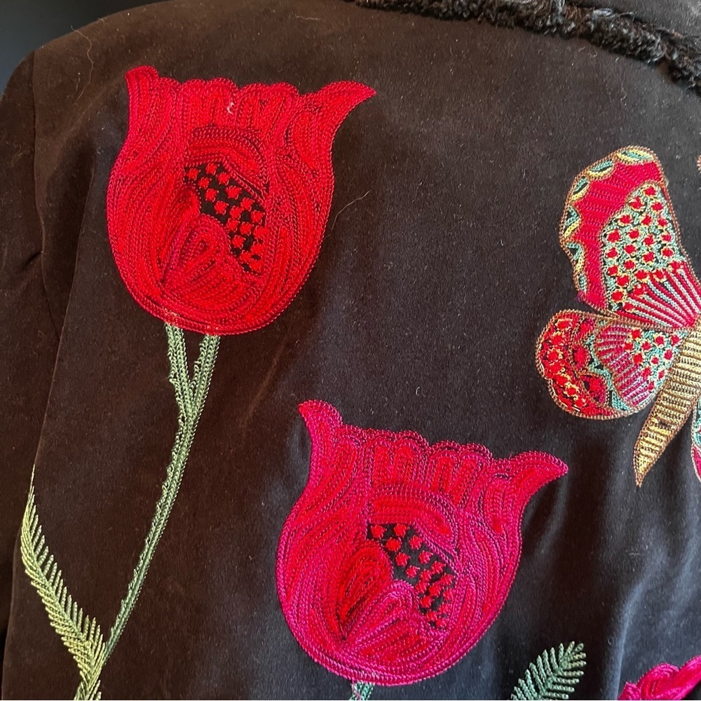 Ilyse Hart Ltd Ladies Vintage Butterfly Floral Embroidered Blazer Size Medium - Picture 11 of 11